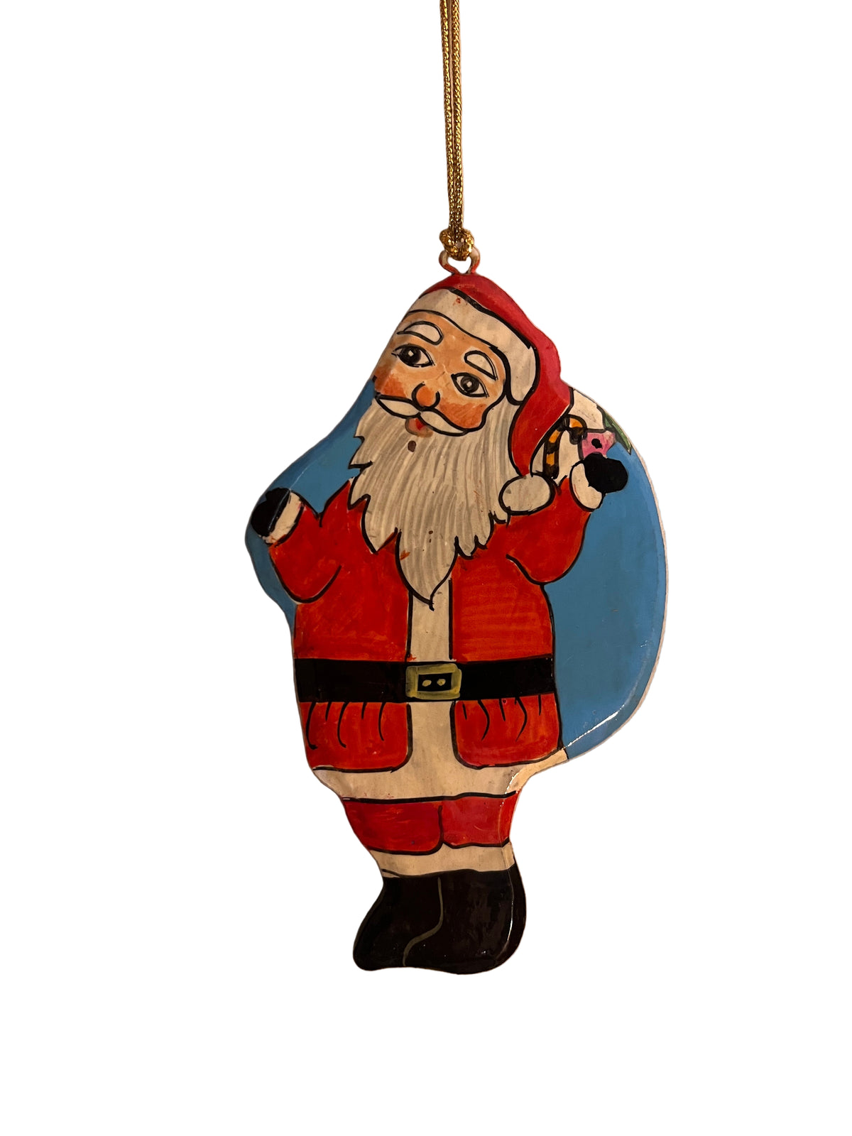 Santa With Blue Bag decoration