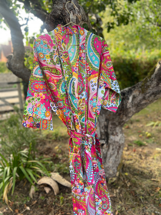 Pink Paisley Cotton Gown