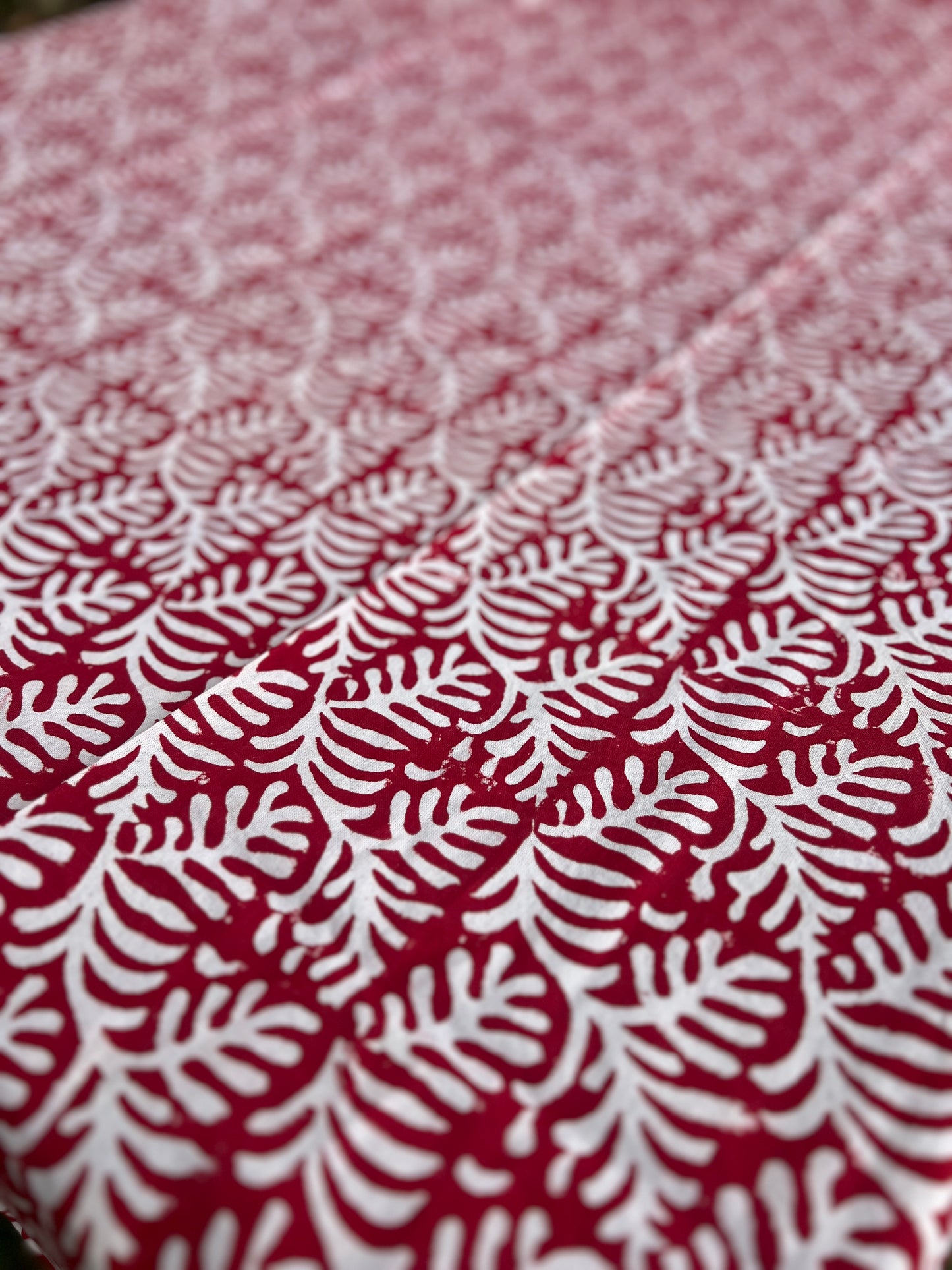 Ruby Red Leaf Table Cloth