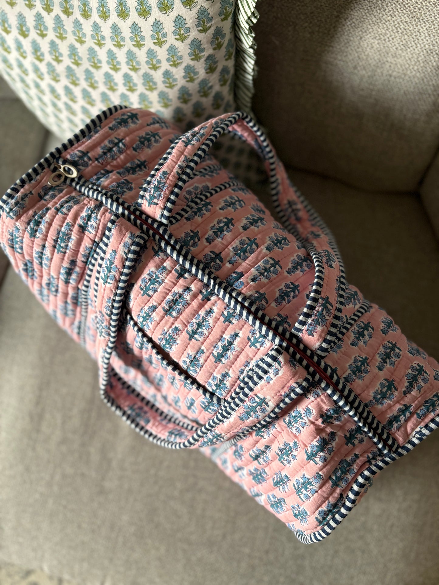 Wisteria Blockprint Weekend Bag