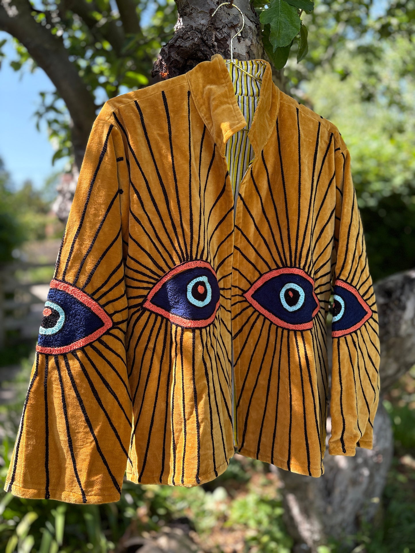 Eye Spy Mustard Velvet Suzani Jacket