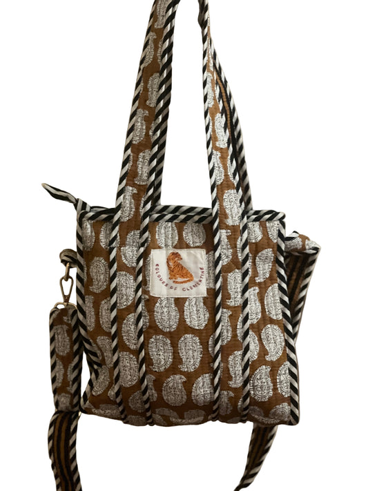 Caramel Paisley Super Mini Tote