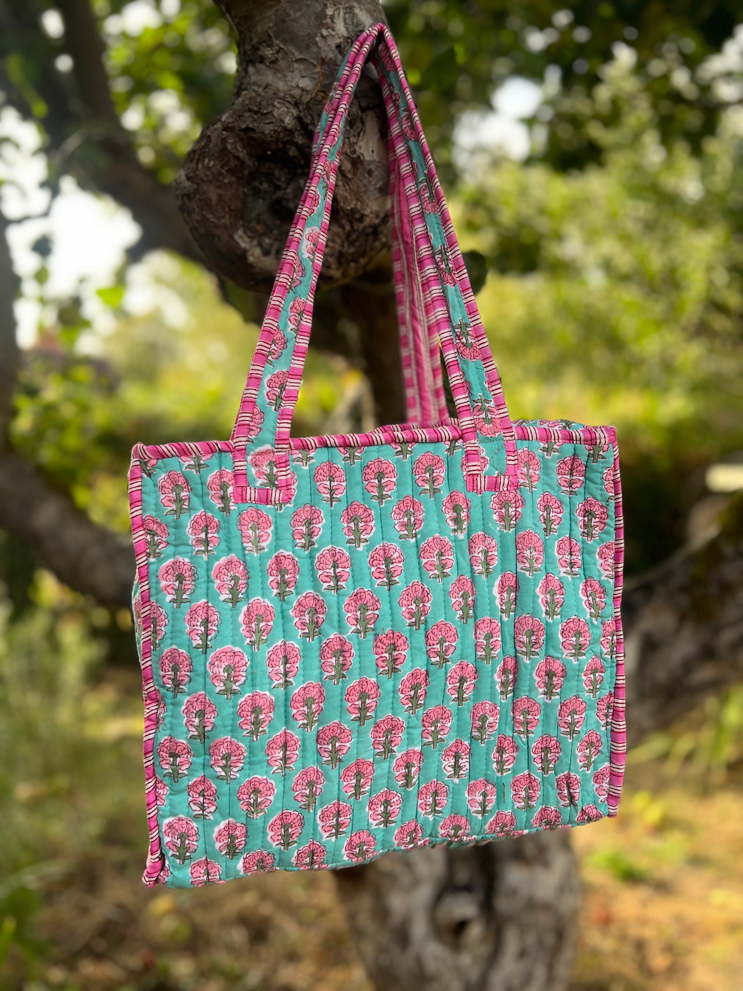French Blue and Pink Mini Tote