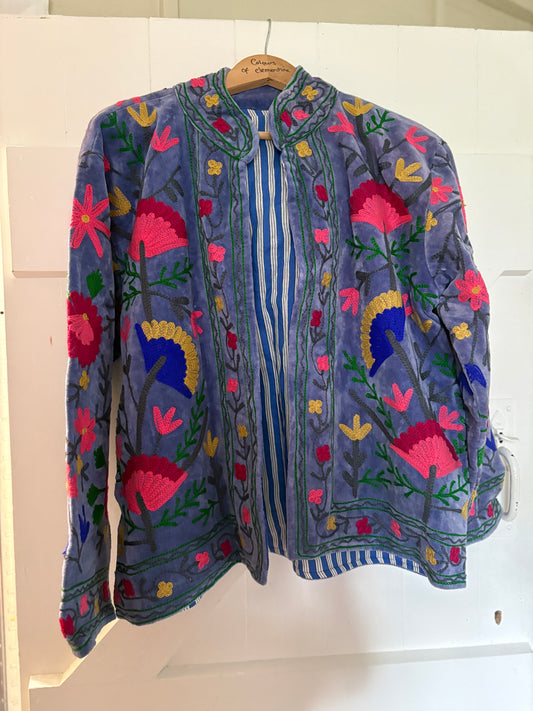 Lavender Velvet Suzani Jacket