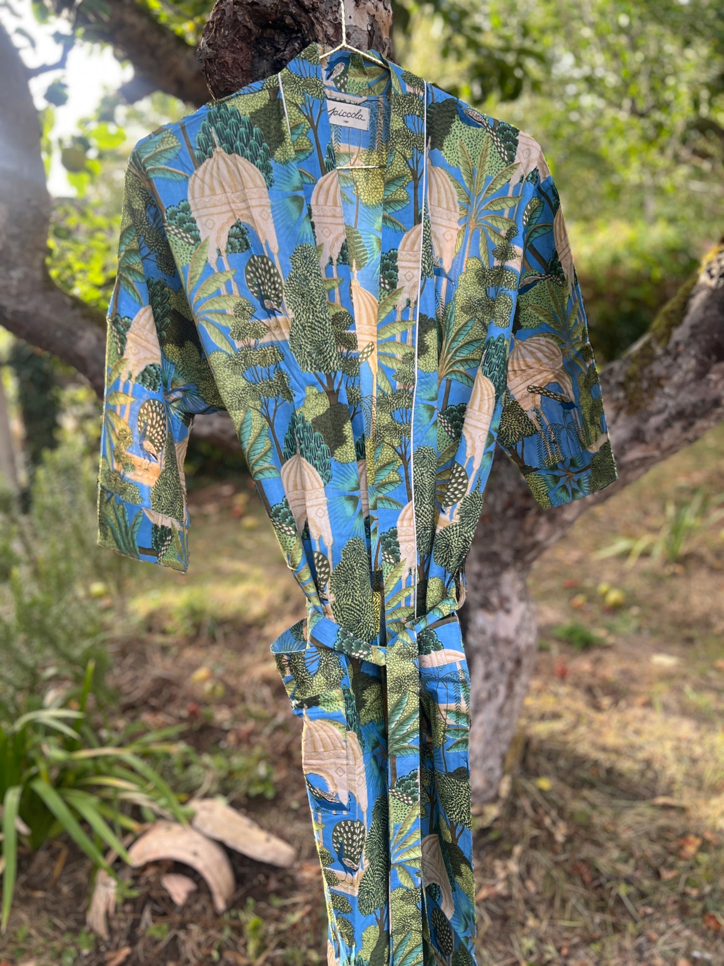 Blue Temple Cotton Gown