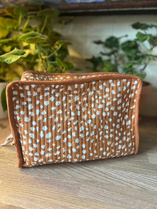 Brown Bambi Print Washbag