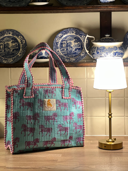 Blue Horse Equestrian Mini Tote