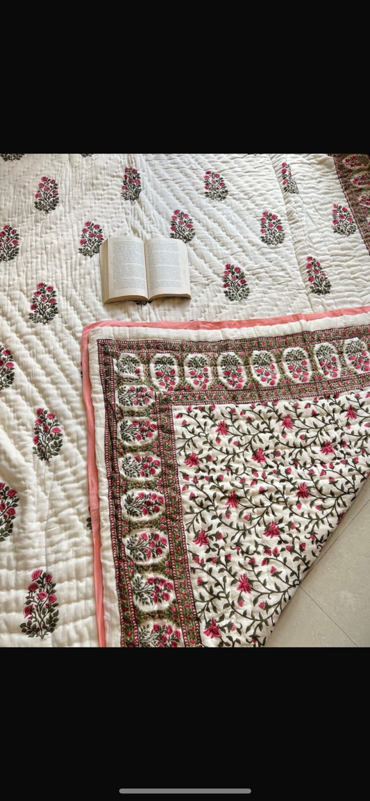 Jaipur Rose Reversible Quilt