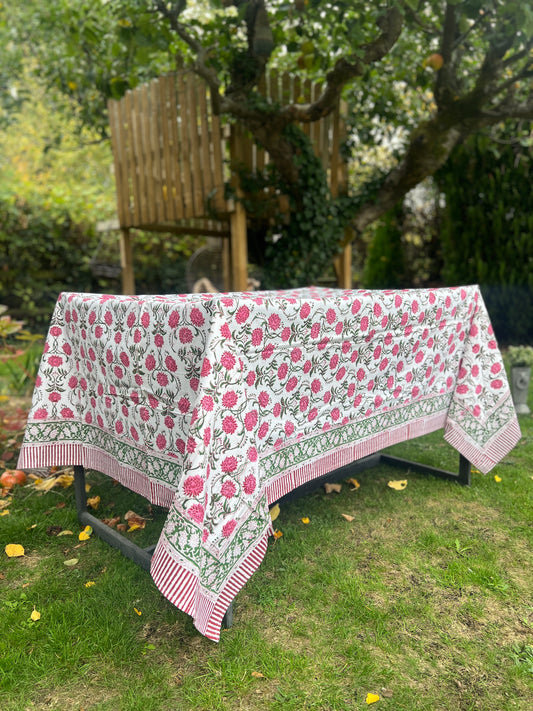 Fuchsia Pink Dahlia Table Cloth