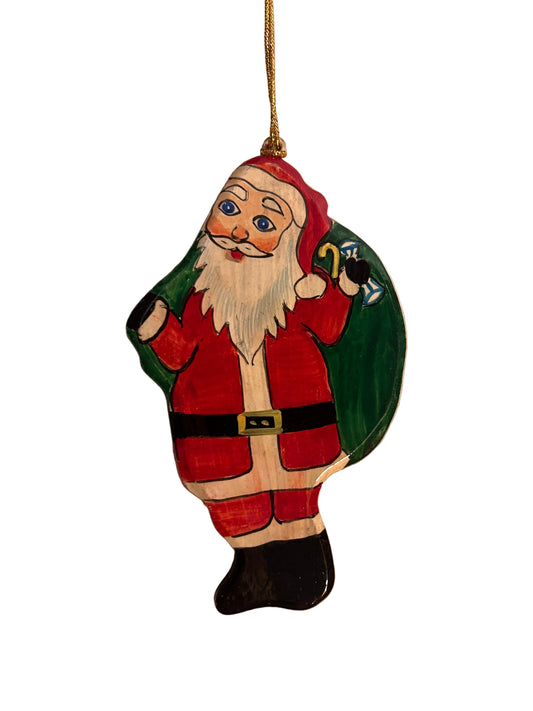 Santa with Green Bag Decoration