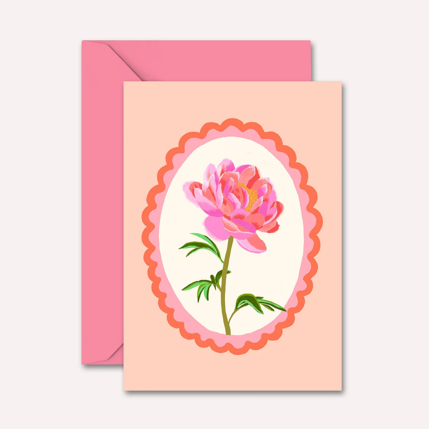Pink Peony Blank Card | Just Because, Any Occasion