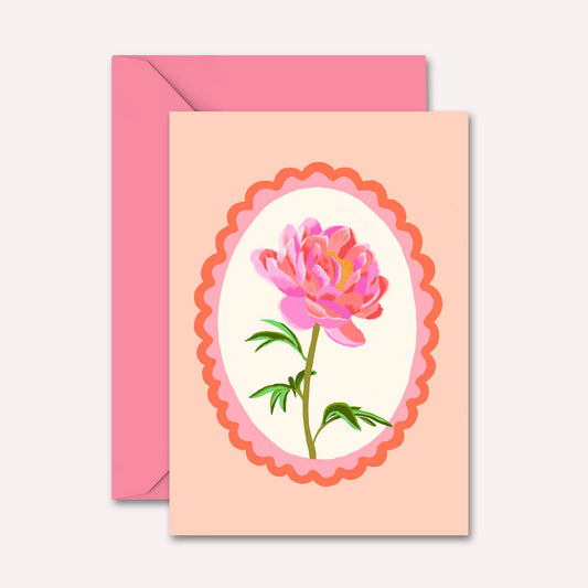 Pink Peony Blank Card | Just Because, Any Occasion